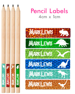 Dino Pencil Labels